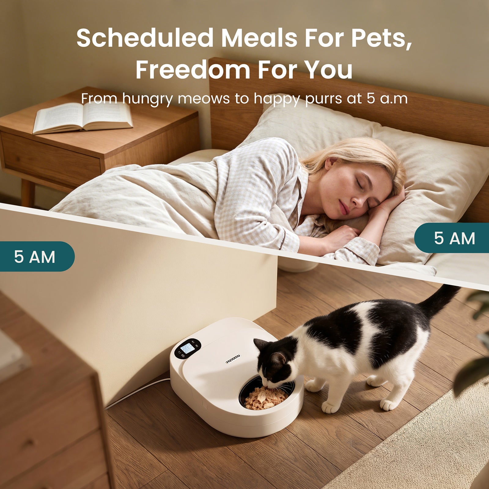 Hziotta Semiconductor Cooling Refrigerated Automatic Cat Feeder Wet Food